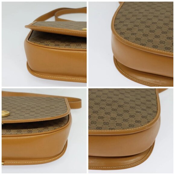 GUCCI Micro GG Supreme Shoulder Bag PVC Beige Gold Auth th6085 - Picture 14 of 16